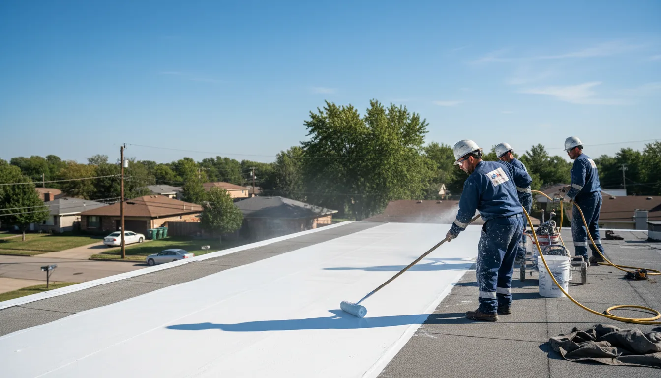 Commercial roof coating in Walnut, IL near me